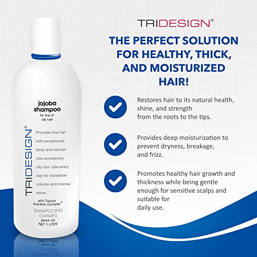 TRIDESIGN Moisturizing Anti-Thinning Hair Shampoo 32oz for Thickening & Volume