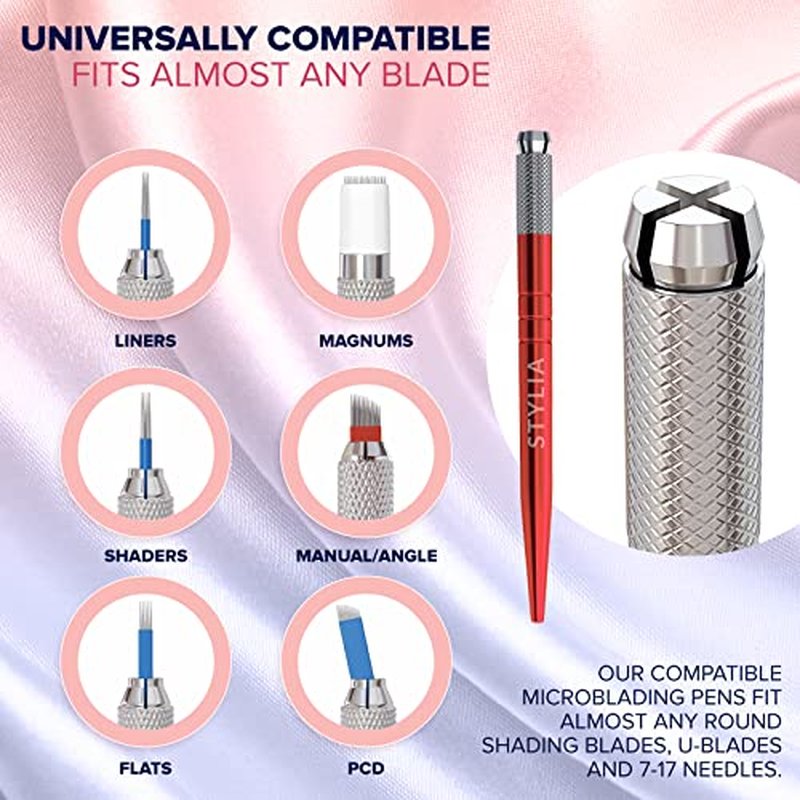 Microblading Pens Light Manual Eyebrow Pens For Permanent Makeup Supplies | Durable Aluminum Pen With Lock-Pin Tech & Ergonomic Grip | Shape Brows, Fuller & Lush