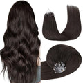 Dark Brown Micro Link Hair Extensions 18 Inch 50g for Reusable I Tip & U Tip