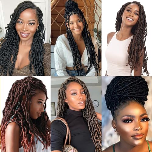 Faux Locs Crochet Hair 18 Inch T1B/27 Soft Locs Synthetic Extensions for Women - 6 Packs