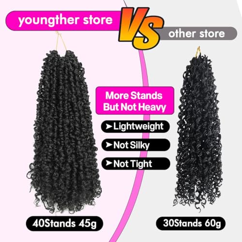 Pre-Twisted Crochet Hair 12 Inch Fluffy Spring Twist for Black Women - 2 Pack