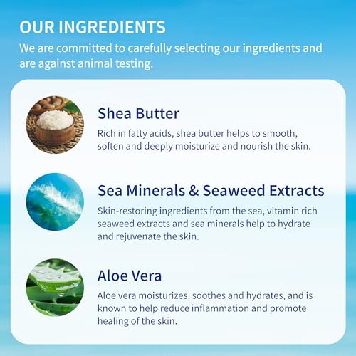 Rejuvenating Body Butter for Dry Skin - Seaweed, Shea & Nourishing Oils - 10.1 fl oz
