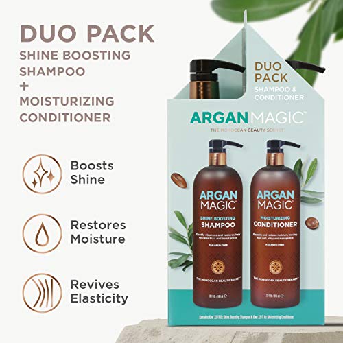Argan Oil Hair Shampoo & Moisturizing Conditioner Duo - Shine & Frizz Control