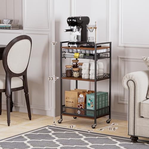 5-Tier Coffee Station Cart with Mug & Pod Storage - Kitchen Organizer