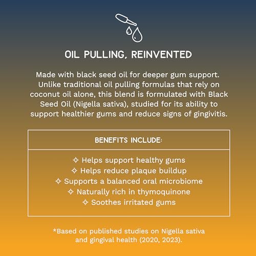 Pulling Oil with Peppermint, Black Seed & Clove - 8 Fl Oz Natural Oral Care