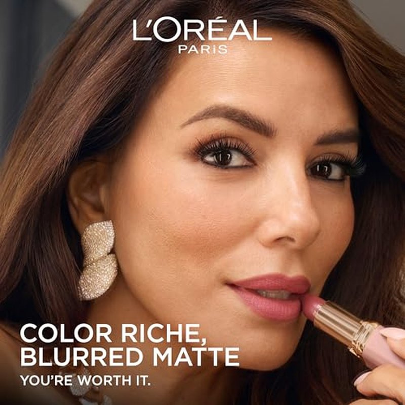 L'Oreal Paris Colour Riche Blurred Matte Lipstick for Moisturized Lips, Lip Makeup with Argan Oil and Vitamin E, Rose Passion