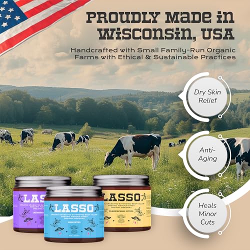 Lasso Tallow Unscented Beef Tallow Face Moisturizer with Manuka Honey & Beeswax