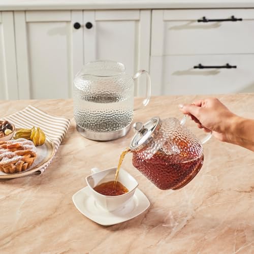 Large Borosilicate Glass Turkish Tea Set - Double Teapot for Induction Stovetop