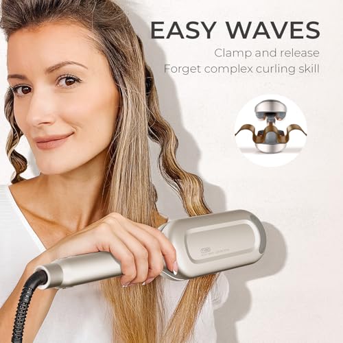 Elegant Gold 1.25 Inch Beach Waves Curling Iron Hair Curler - TYMO ROVY