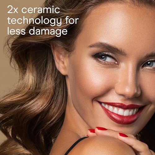 Conair Double Ceramic Tapered Curling Wand, Hair Wand Tapers 1¨ù Inch to ¨ú Inch to Produce Beachy Waves, 30 Heat Settings, For All Hair Types and Textures, White