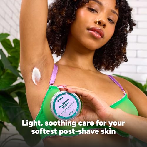 No Burn Balm by OYO ? Razor Burn Relief Balm for Bikini Line, Underarms & Intimate Areas, 100% Natural, Fragrance-Free Soothing Formula with Shea Butter, Calendula & Mango Butter, 60 g