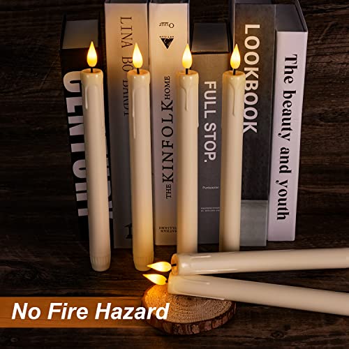 Ivory 48 Pack Flameless Taper Candles with Remote & Timer - Battery Operated LED Candlesticks for Wedding & Holiday Decor