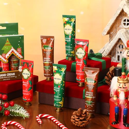 30 Pcs Christmas Hand Cream Gift Bulk with Gift Boxes Travel Size Moisturizing Hand Lotions for Christmas Stocking Stuffers Xmas Party Favors Holiday Gifts for Women Mom(Xmas Tree)