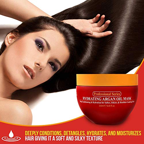 Anti-Frizz & Hydrating Hair Spray, Argan Oil Hair Mask & Clarifying Shampoo Set
