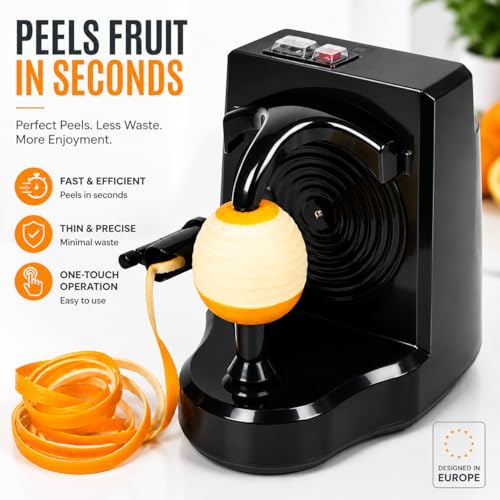 Robito Black Electric Citrus & Fruit Peeler - Automatic Countertop Kitchen Machine