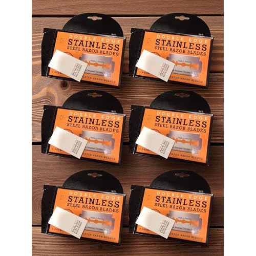 Double Edge Safety Razor Blades, 5 Count -PACK 6 - Stainless Steel Razor Blades - Comfortable Shave