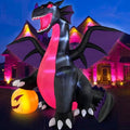 Purple 9FT Halloween Inflatable Dragon with Pumpkin LED Light - Outdoor Yard Decoration