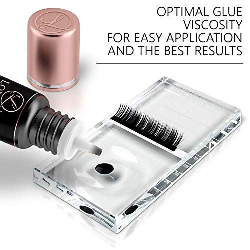 LONRIS Eyelash Extension Glue 7-8 Weeks Retention Ultra+ 0.17 Fl Oz - Fast Drying Professional Adhesive