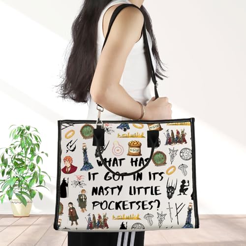 JNIAP Fantasy Movie Makeup Bag Fantasy Movie Gift What Has It Got In Its Nasty Little Pockets Gifts Fantasy Book Cosmetic Bag(WHAT HAS Tote)