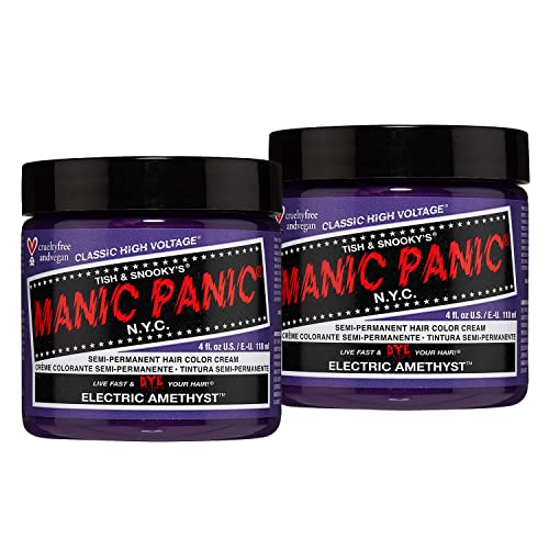 Semi Permanent Purple Hair Dye Electric Amethyst 4 oz 2 Pack - Vibrant Long-Lasting Color
