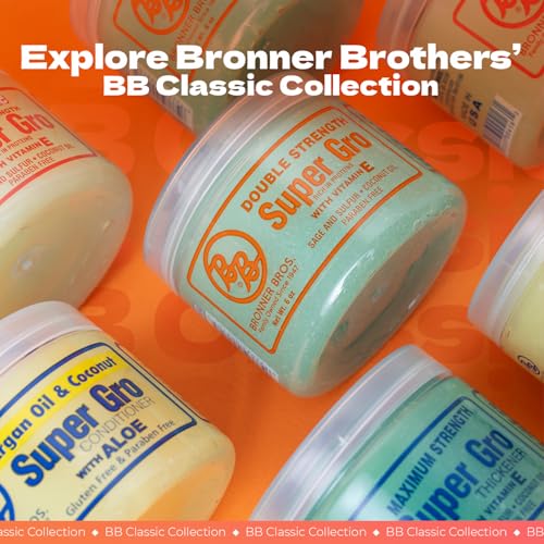 Bronner Bros BB Pine Tar Super Gro Conditioning Temple & Scalp Treatment for Dandruff - Soothes Dry, Itchy Scalp, Moisturizer & Deep Conditioner - With Pine Tar, Salicylic Acid & Lanolin - 6 oz