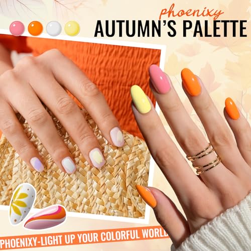 Phoenixy Gel Nail Polish Kit with UV Light - Amber Glow, 55 Colors & Manicure Tools