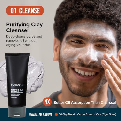 Men's Cactus Skincare Set - Water-Based Moisturizer SPF 30, Face Wash & Night Cream - Pack of 3