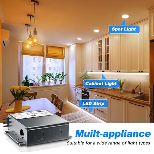 96W 24V Dimmable LED Driver with Built-in Junction Box for Lutron & Leviton Dimmer, Compatible AC/DC Power Supply