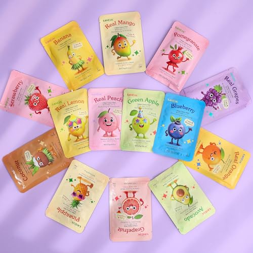 70 Pack Collagen Hydrating Face Masks with Fruit Variations - Skincare Set for Women & Teens