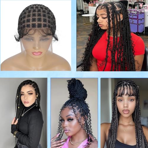 Breathable Full Lace Crochet Wig Cap with Baby Hair - 95 Knots, 1B Variation
