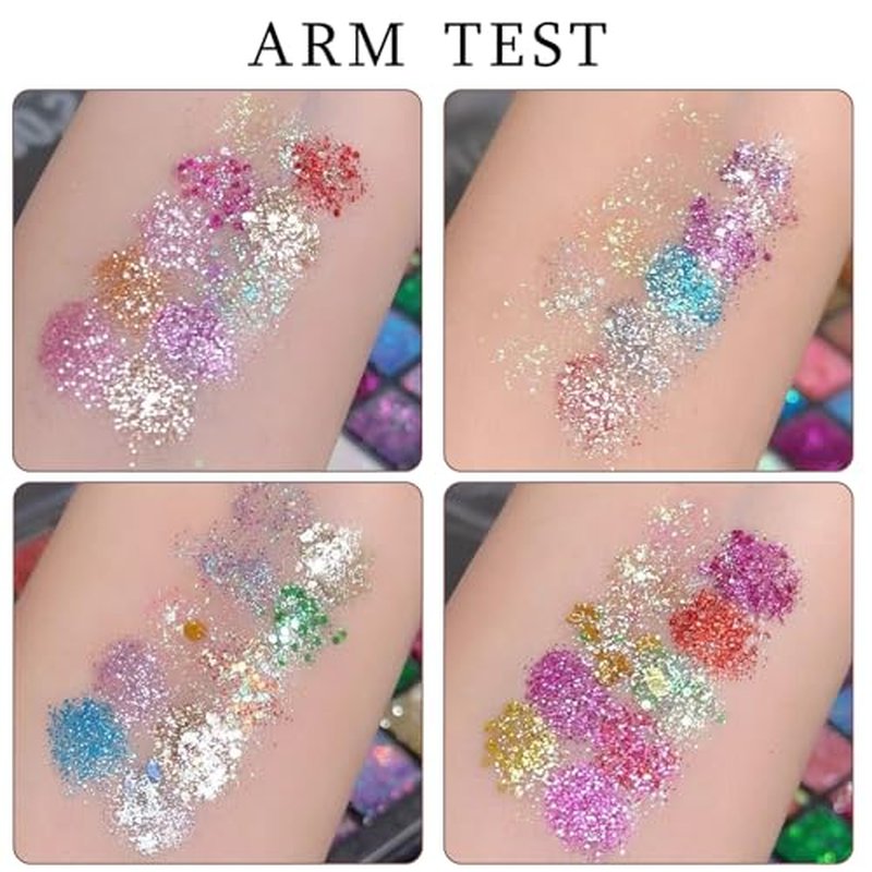K'APEINE Glitter Eyeshadow Palette-Ultra Shimmer Makeup Palette Eye Shadow Chunky & Fine Pressed 40 Colors Highly Pigmented Eye Shades Long Lasting Waterproof for Face Body