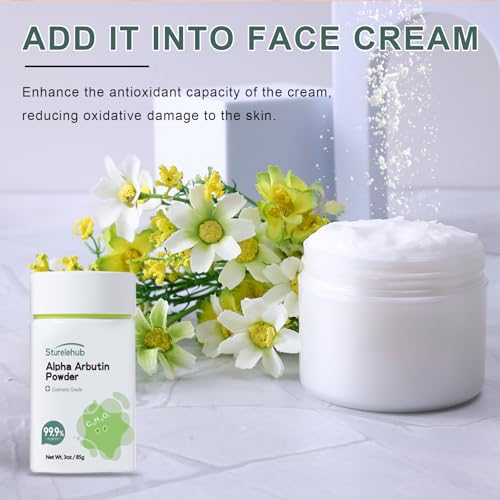 Alpha Arbutin Powder 3oz / 85g - 99.9% Pure Cosmetic Grade for Homemade Skincare
