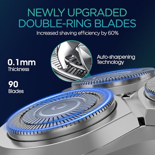 VOYOR 5D Floating Electric Razor for Men Wet Dry Shaving Woodgrain