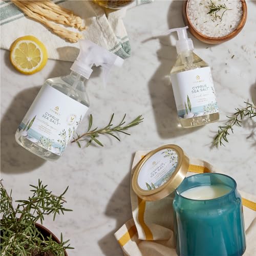 Thymes Hand Wash - Moisturizing Hand Soap Dispenser with Pump - Skin Care - Hydrating Liquid Soap Scented with Notes of Moroccan Rosemary, Sun-Kissed Sage, & Amalfi Lemon (Cyprus Sea Salt, 9 fl oz)