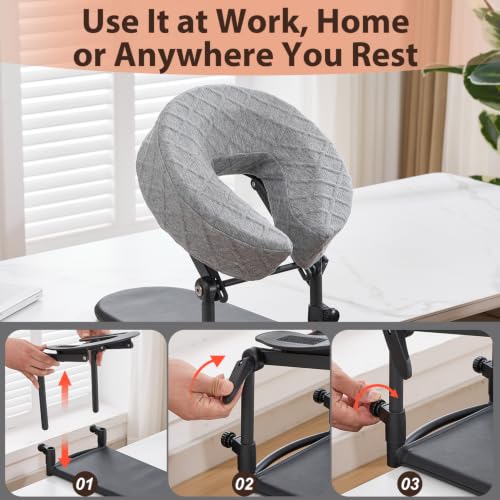 Face Down Pillow for Eye Surgery Support Adjustable Headrest Grey