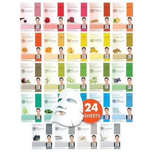 DERMAL 24 Combo Pack Made in Korea Facial Mask ? 20+ Years of K-Beauty Experience, Premium Quality Korean Sheet Masks for Daily Skincare Routine