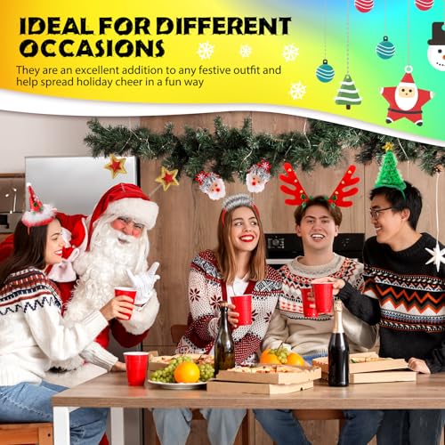 Retrowavy Christmas Headbands - Fun Holiday Hair Accessories Pack, 24 Pack
