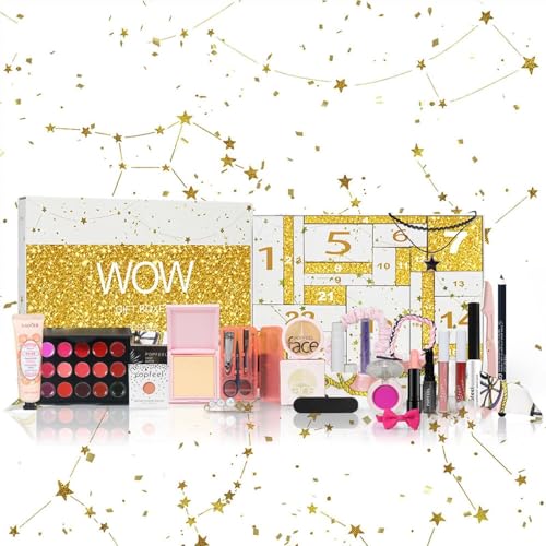Makeup Advent Calendar 2025 for Teens Girls, Christmas Countdown Calendar Surprise Makeup Gift Kit, Include Eyeshadow, Lip Gloss, Blush, Concealer, Mascara