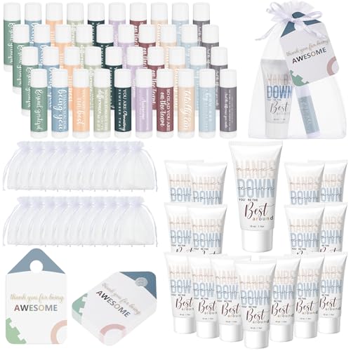30 Sets Inspirational Thank You Gifts Bulk for Women Hand Cream & Lip Balm Set - Employee Appreciation & Teacher Gifts - Variation of THIS listing