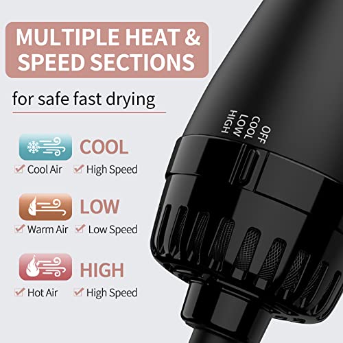 Umeely Rose Gold 4-in-1 Hair Dryer Brush & Styler - Ionic Ceramic Hot Air Styler