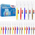 Disposable Travel Toothbrush Set with Toothpaste 100 Pack - Hygienic & Portable