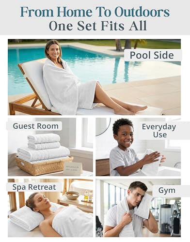 Casa Platino 18-Piece White Cotton Bath Towel Set - Soft & Absorbent