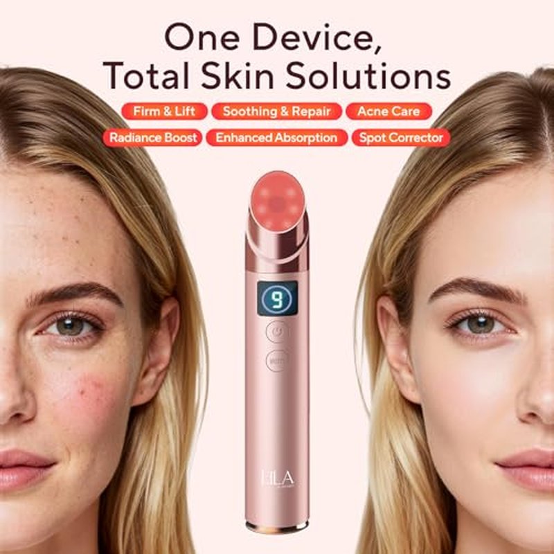 9-in-1 Glow Booster with Digital Display,Portable Facial Skin Care Device, Rose Pink Beauty Tool for Glass Skin Treatment,Rechargeable Real Glass Glow Beauty Massager with Multiple Light Modes