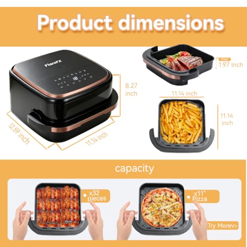 4.5QT Air Fryer Pizza Oven with 11 Presets for Crispy Cooking