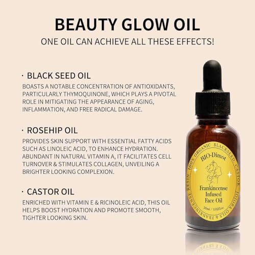 Frankincense Resin Oil, Natural Castor and Jojoba Oils Cold Pressed Serum Face Hydrates Anti-Aging Organic Frankincense Oil. -3Pcs