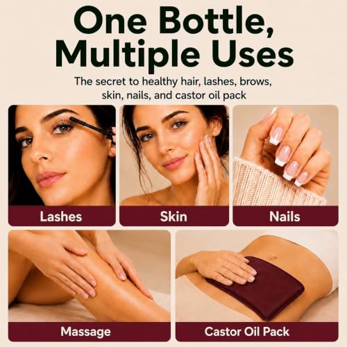 16 oz USDA Organic Cold Pressed Castor Oil - Unrefined Moisturizing Hair & Skin Oil