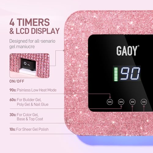 Cordless UV LED Nail Lamp for Gel Nails Rechargeable Pink Diamond
