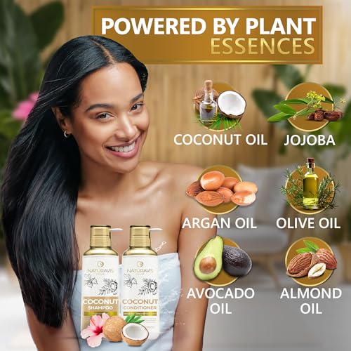 Coconut Shampoo & Conditioner Set - Sulfate & Paraben Free, Hydrating for Curly Hair - Variations of Coconut