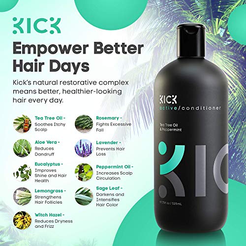 Men's Tea Tree & Peppermint Shampoo & Conditioner Bundle for Dandruff & Hair Loss