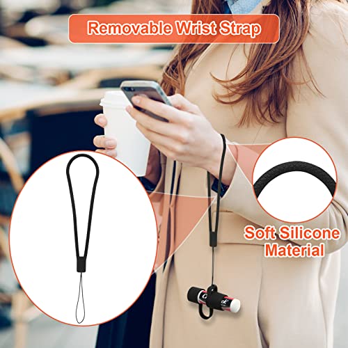 Desing Wish 2 PCS Silicone Chapstick Holder with Cap Cover, 0.6'' Diameter Portable Lip Balm Holder Key Chain Sleeve Chapstick Keychain Holder with Wrist Strap Lanyard - Black